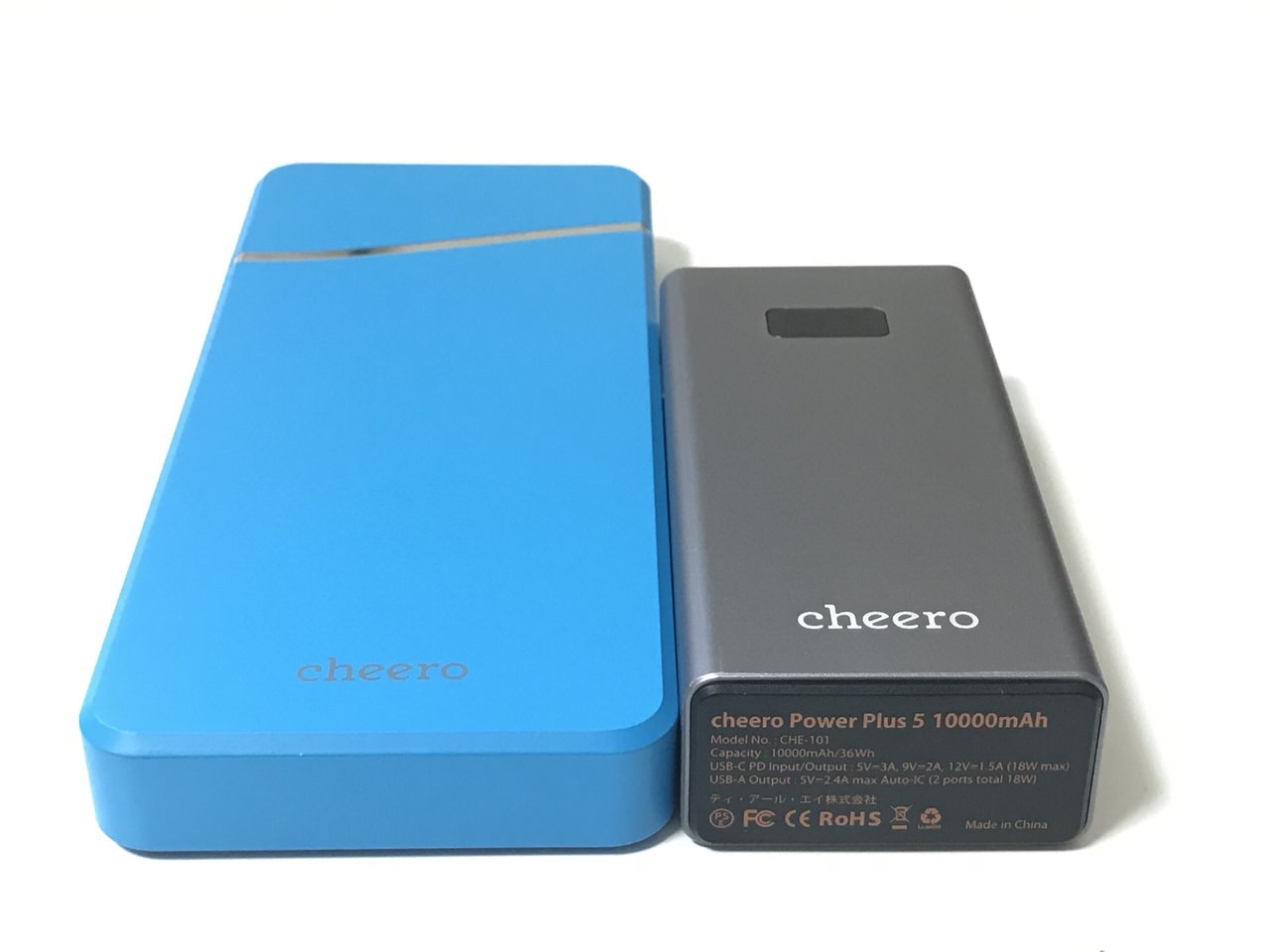 PD対応薄型の10,000mAhモバイルバッテリー「cheero Stream 10000mAh with Power Delivery 18W」バッテリー残量も1%刻みで分かりやすい！