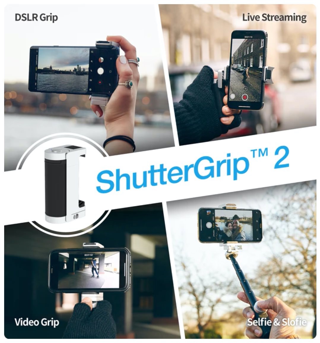 iPhoneで写真・動画撮影時に便利なグリップ「ShutterGrip 2」