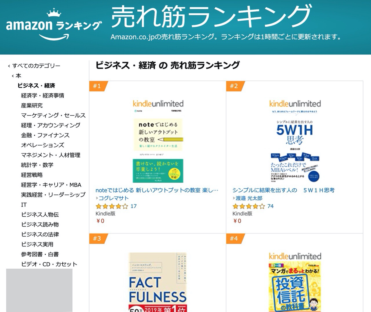 「noteではじめる 新しいアウトプットの教室」ビジネス・経済でランキング1位＆Kindleストア有料ランキングで11位に！