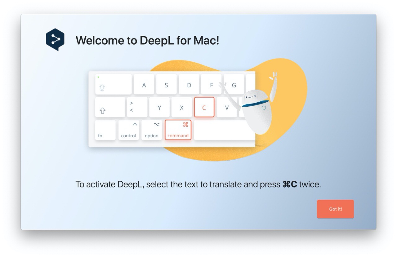 精度の良い翻訳サービス「DeepL翻訳」Mac版アプリを常駐して⌘＋C＋Cで簡単に翻訳できる