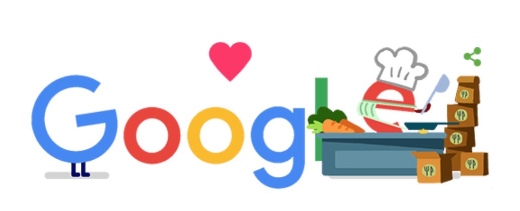 Googleロゴ「食 コロナ 応援」に