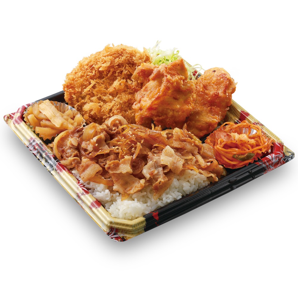 【かつや】お弁当なのかおかず盛り合わせなのかわからないボリューム感の「全力飯弁当」を4/20より発売開始