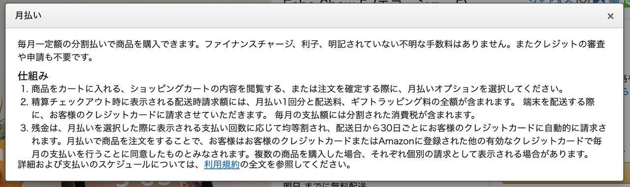 いつの間にかAmazonの分割払い「Amazon月払い」が始まっていた