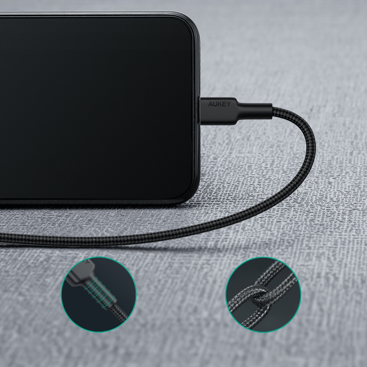 AUKEY、MFI認証済み高耐久ナイロン編みUSB-C to Lightningケーブル「CB-CL02」Amazonで37％オフセール