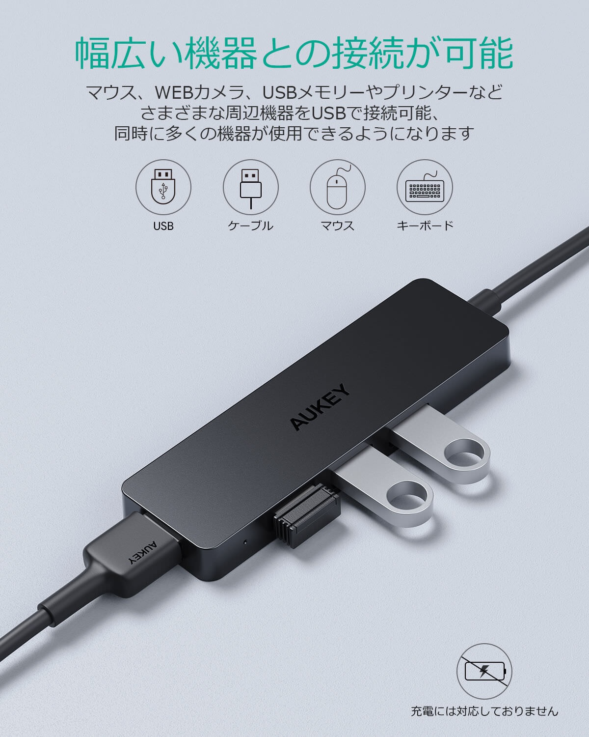 ウルトラスリム4ポートUSB3.0ハブ「AUKEY CB-H37」が30%オフの1,106円