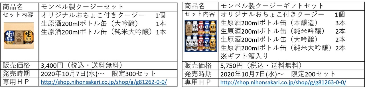 アウトドアで日本酒を呑むことはあまりないんだけど「日本盛 × mont-bell オリジナルおちょこ付きクージーと生原酒ボトル缶セット」欲しい！10月7日より500個限定で販売