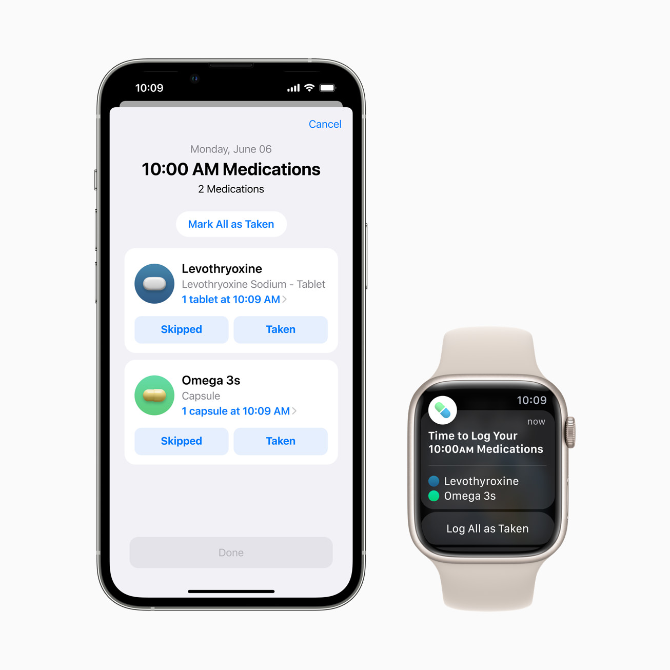 Apple WWDC22 watchOS 9 iPhone13Pro Medications schedules 220606