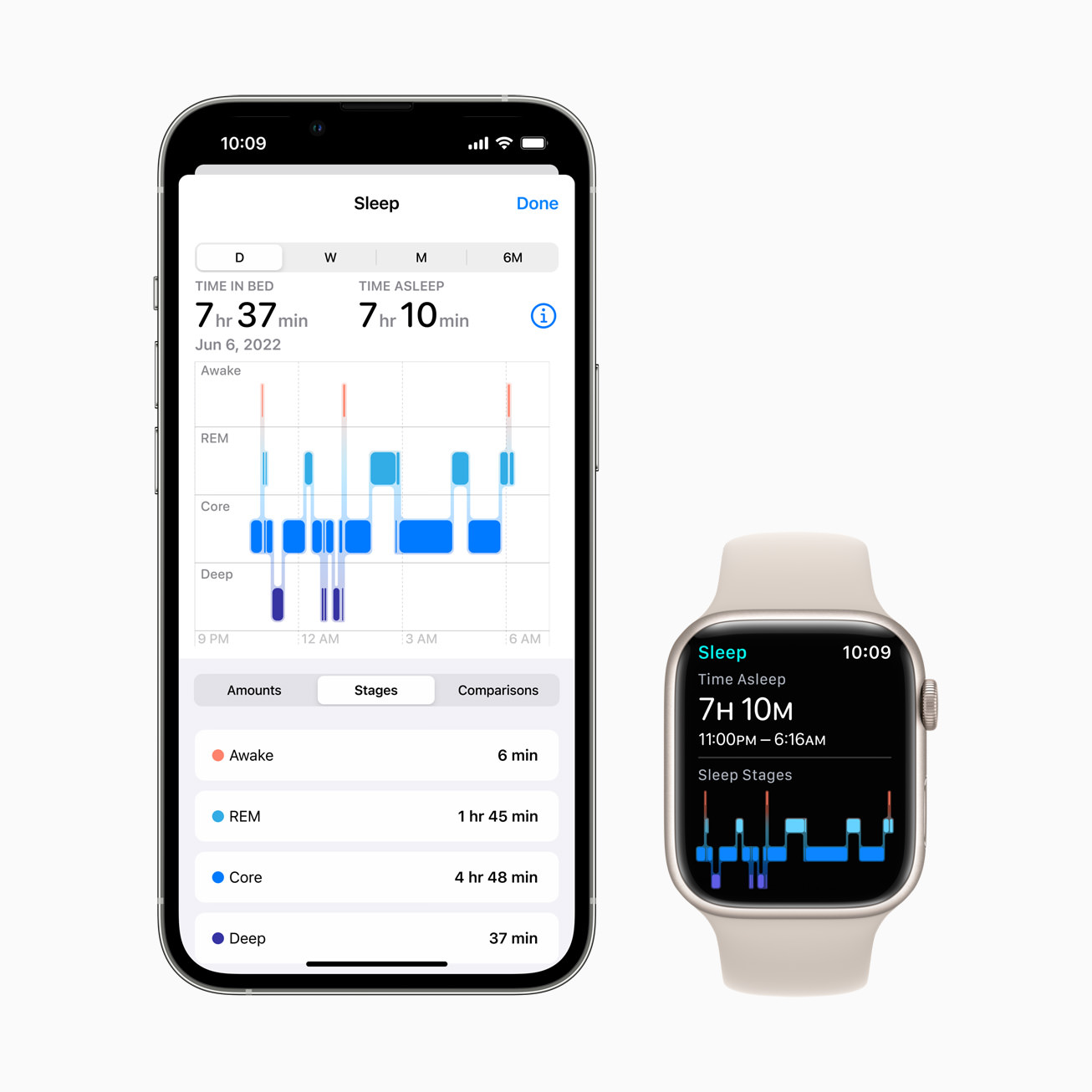 Apple WWDC22 watchOS 9 iPhone13Pro Sleep Stages 220606