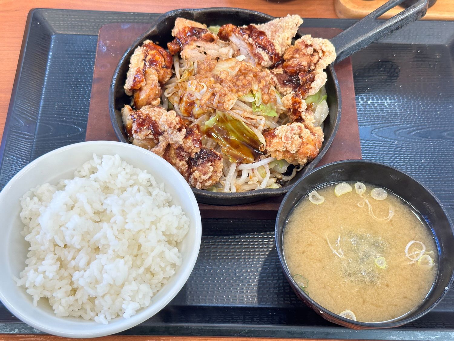 からやま 鉄板にんにくからあげ定食 18003