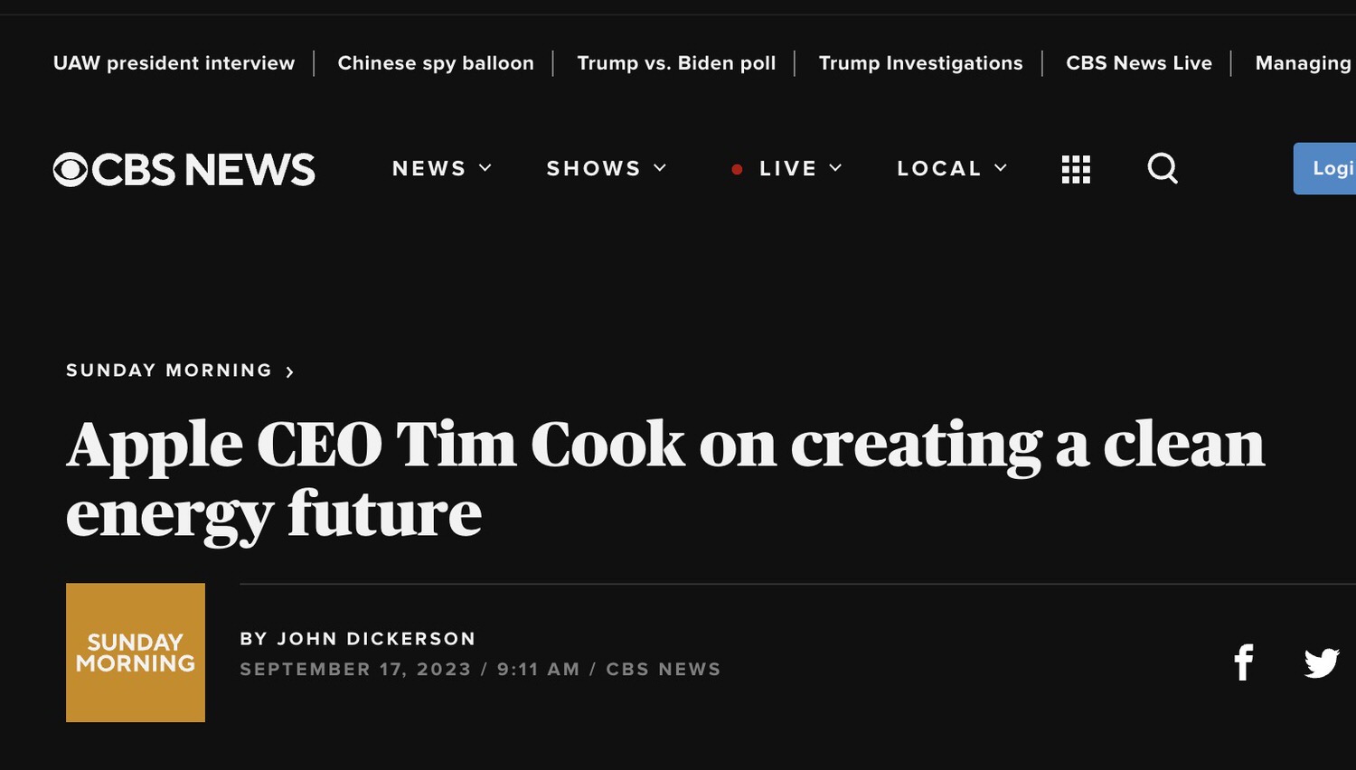 Tim cook cbs