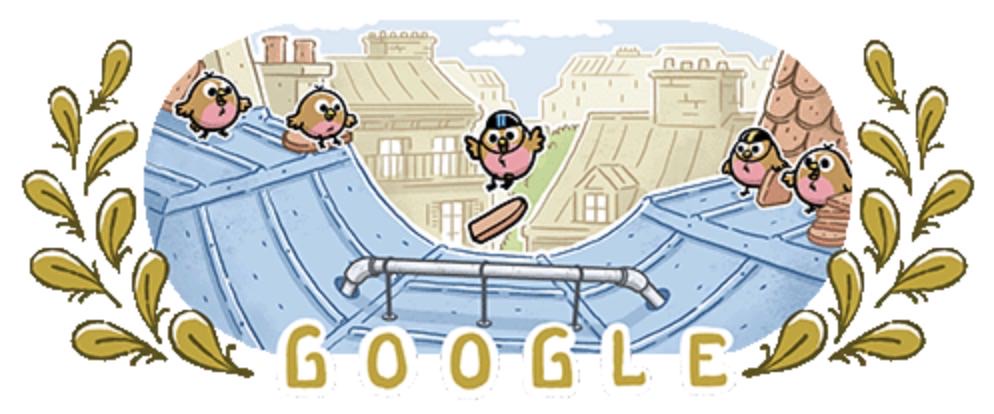 Google logo skate board.