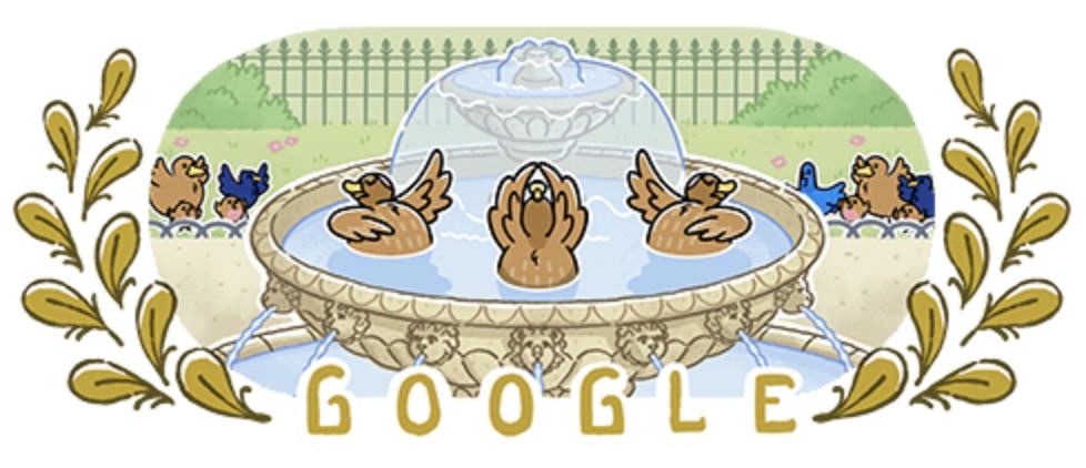 Google logo artistic swiming.