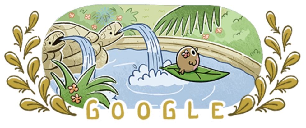 Google logo surfin.