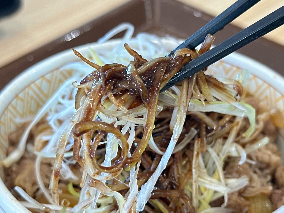 すき家 黒だれ白髪ねぎ牛丼 013.