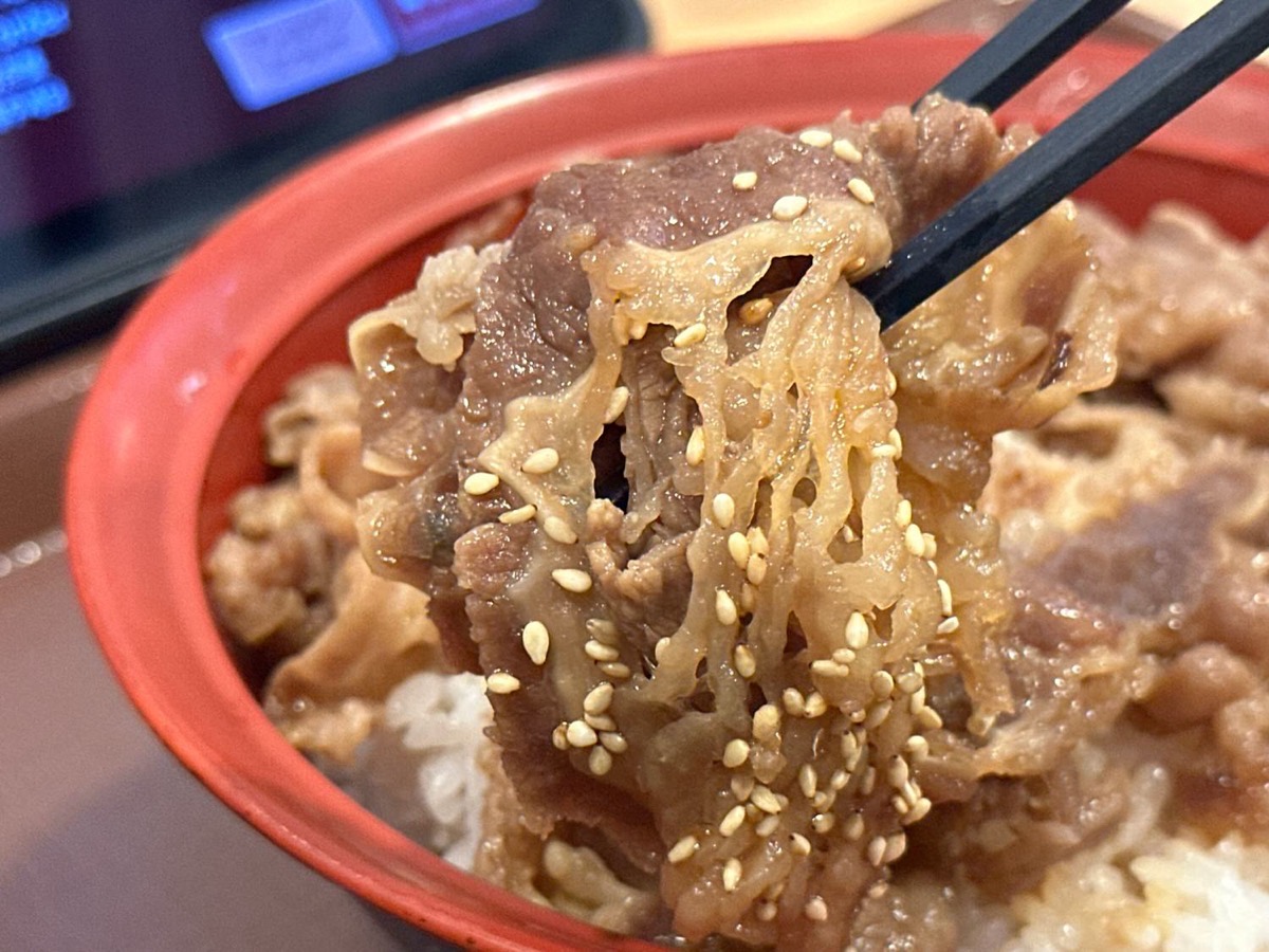 すき家 牛カルビ焼肉丼 015.