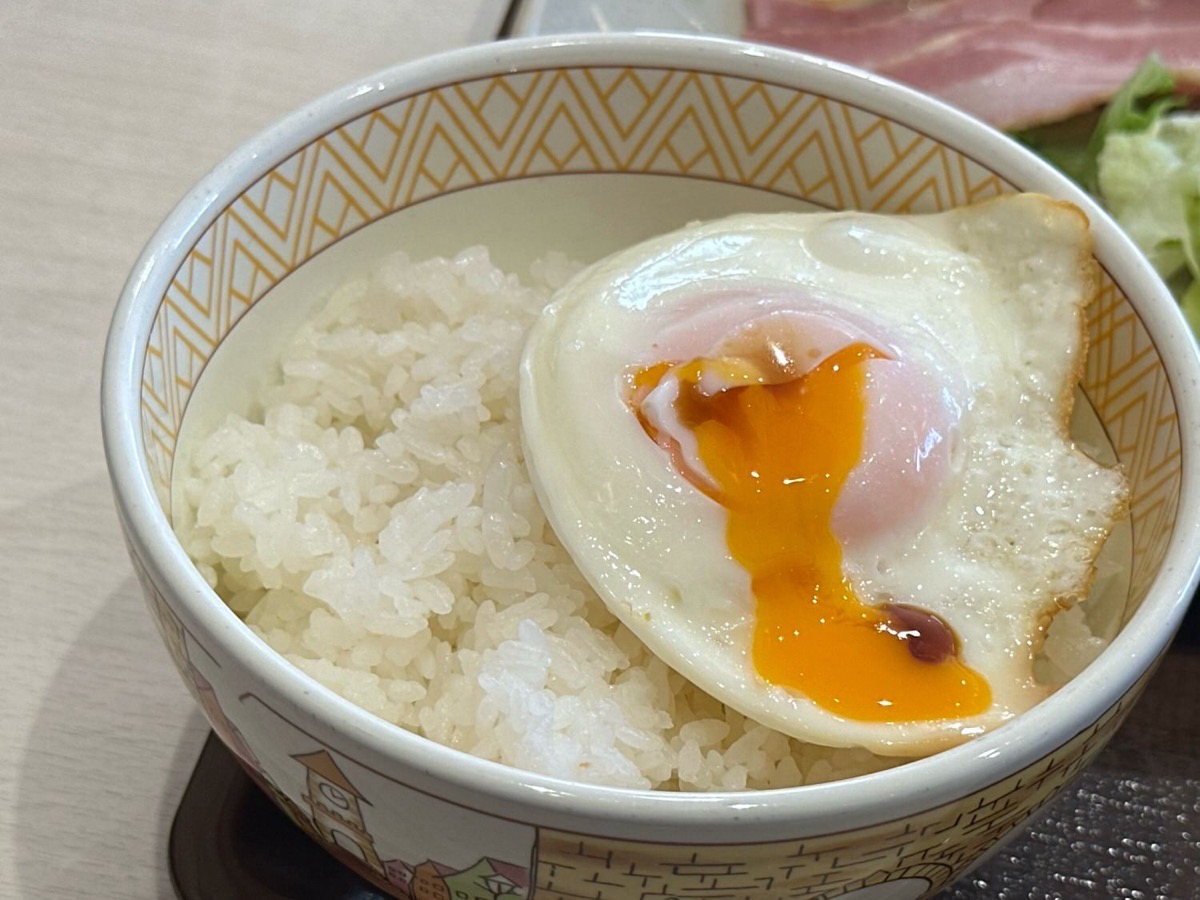 すき家 牛小鉢ベーコンエッグ朝食 014.