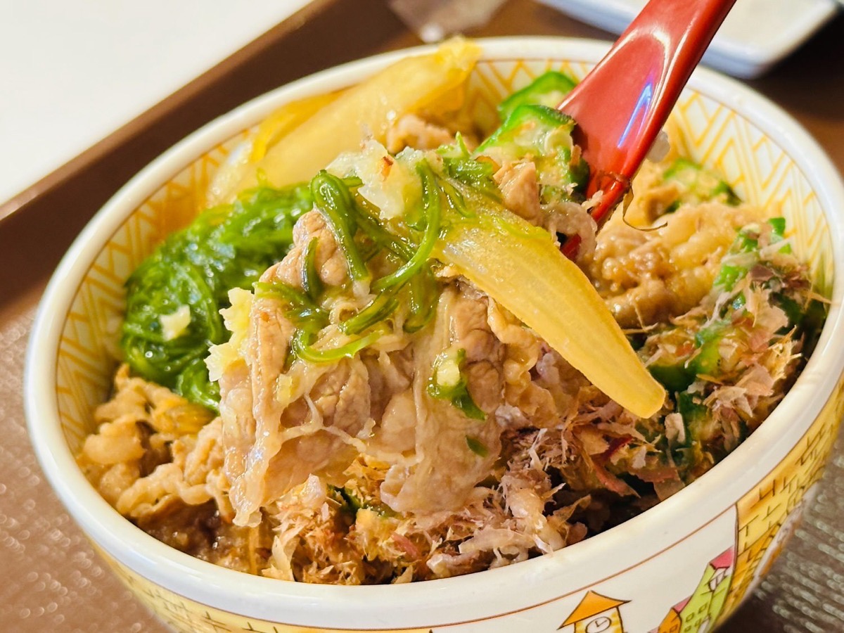 すき家 めかぶオクラ牛丼 010.