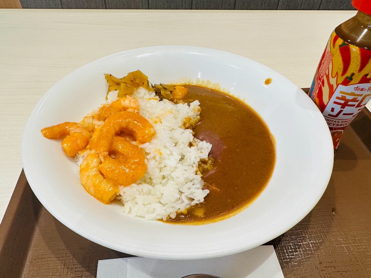 sukiya-ebi-curry-010.jpg すき家 ぷりぷりエビのビスクソースカレー 010.