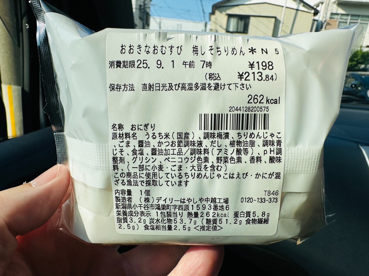 セブンイレブン おおきなおむすび 梅しそちりめん 002.