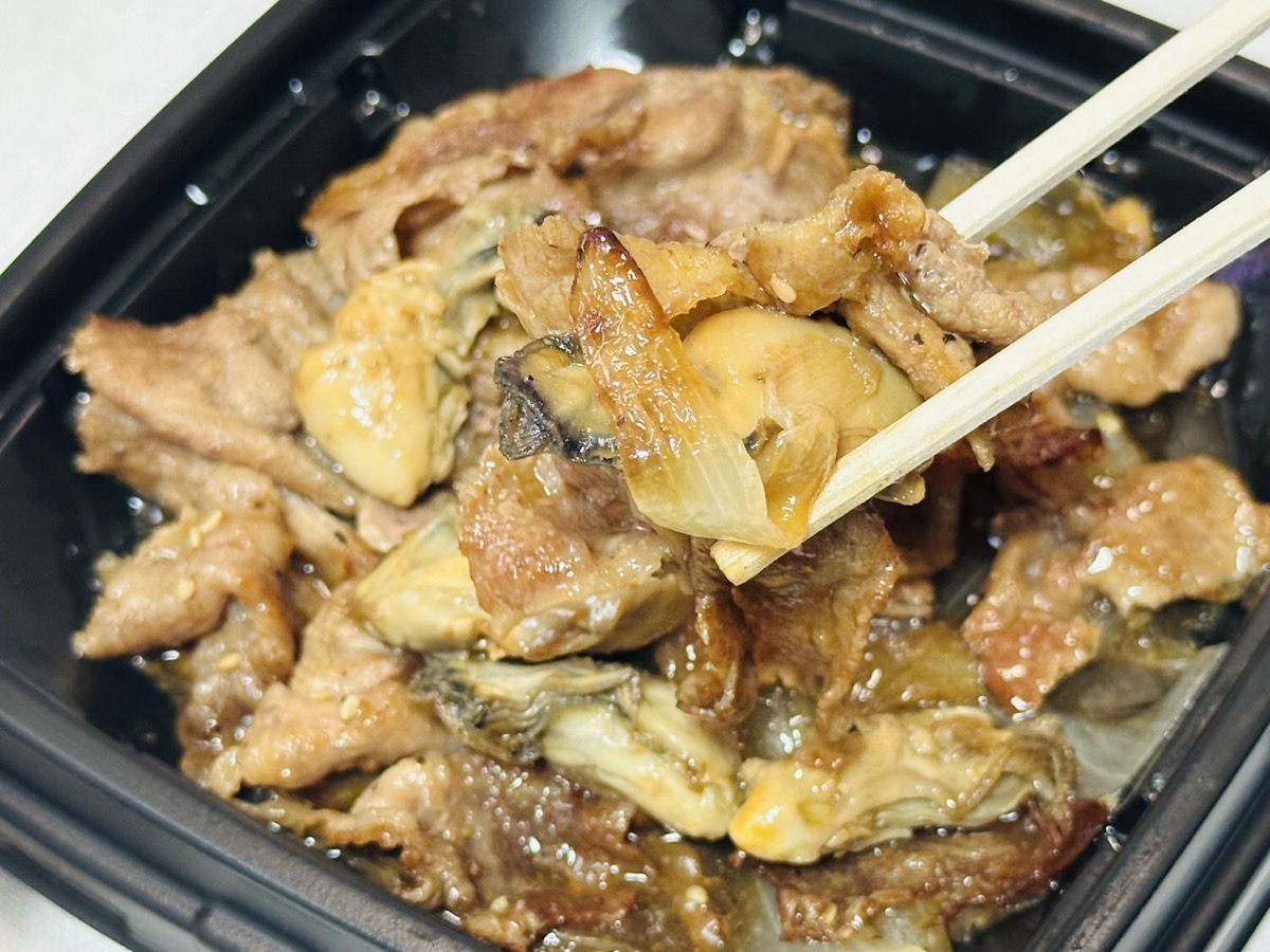 松屋 牛肉と牡蠣のオイスターソース炒め定食 023.