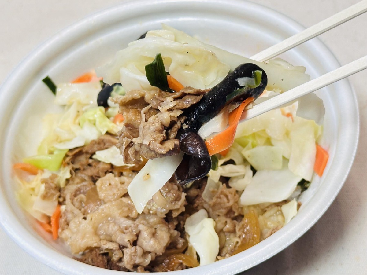 すき家 シャキうま塩野菜牛丼 023.