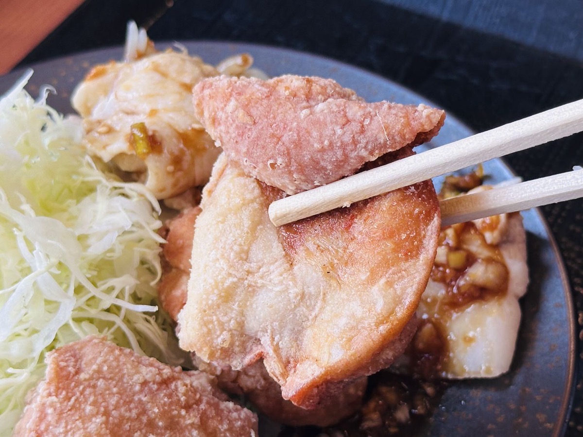 からやま 塩にんにくからあげと豚しゃぶ盛り定食 013.