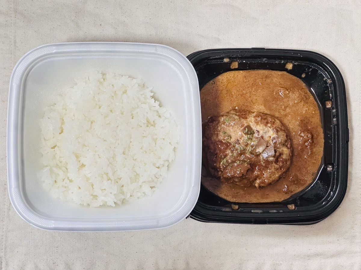松屋 ブラウンソースハンバーグ定食 005.
