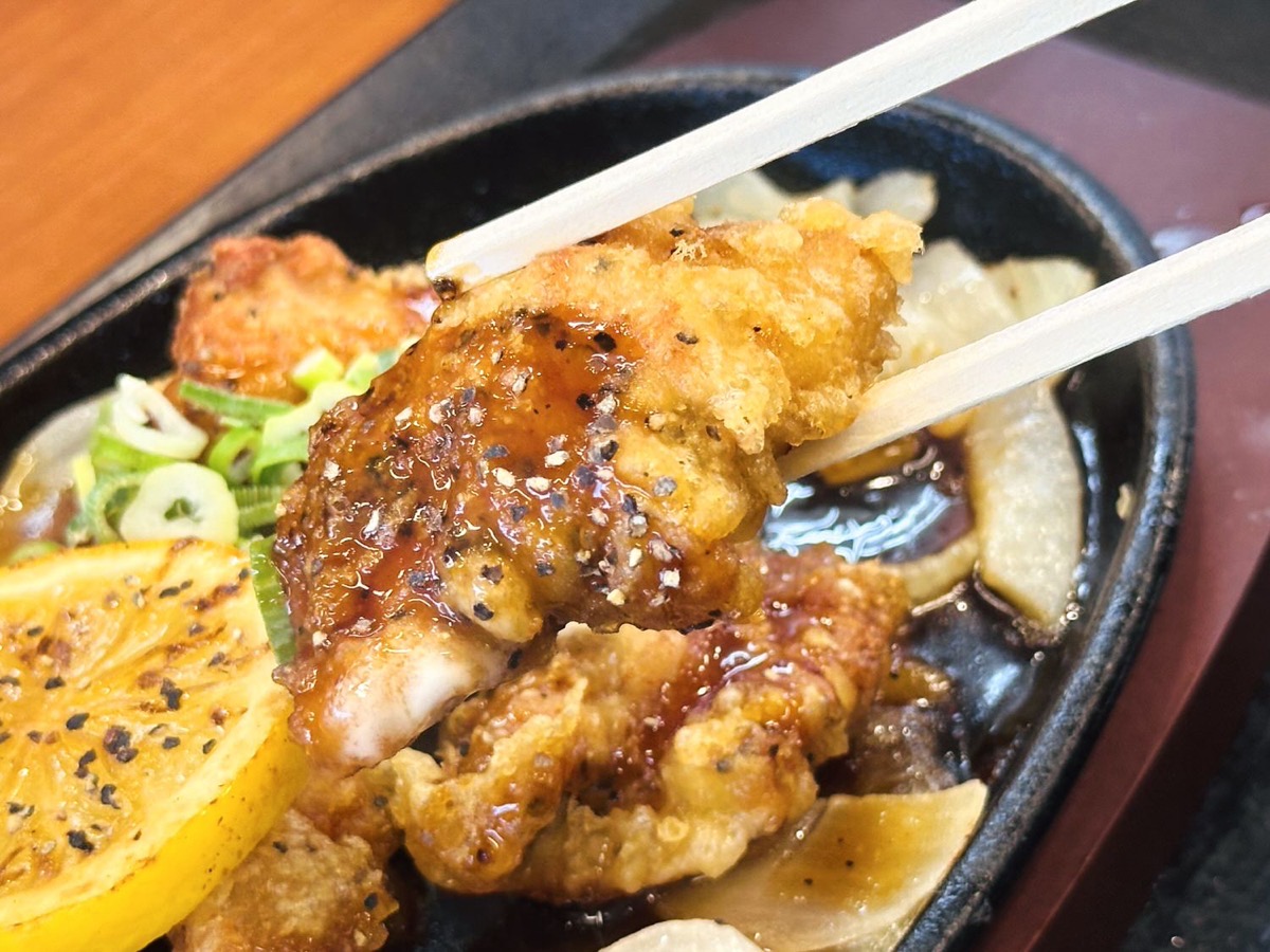 からやま 黒胡椒とり天のレモンステーキ定食 013.