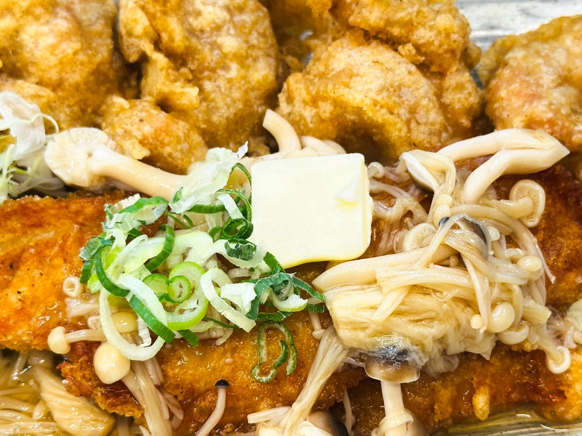 からやま 出汁とり天と白身魚からあげのきのこバターあんかけ定食 008.