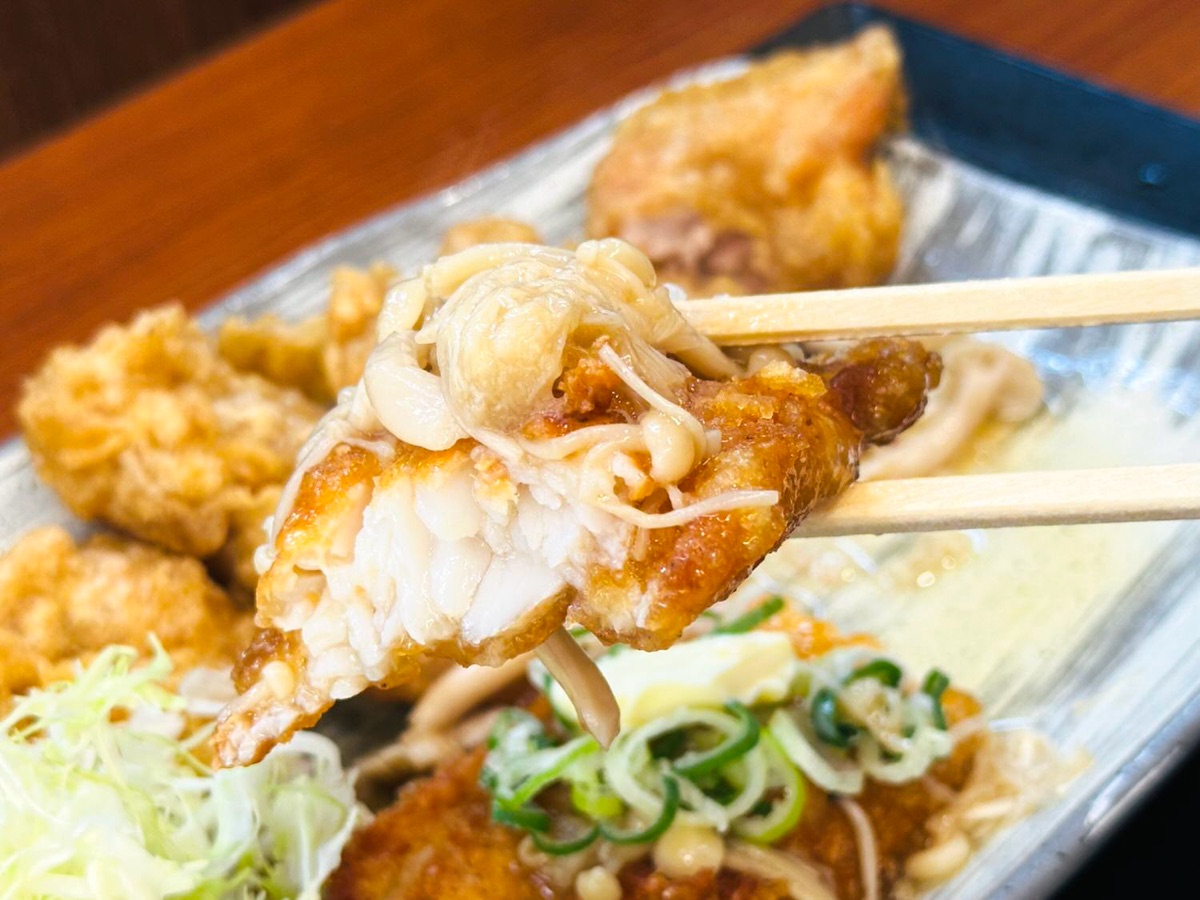 からやま 出汁とり天と白身魚からあげのきのこバターあんかけ定食 010.